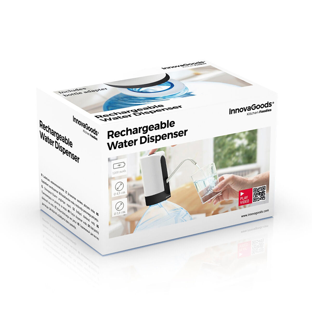 InnovaGoods Automatischer Akku-Wasserspender für 5-, 8- und 20-L-Behälter