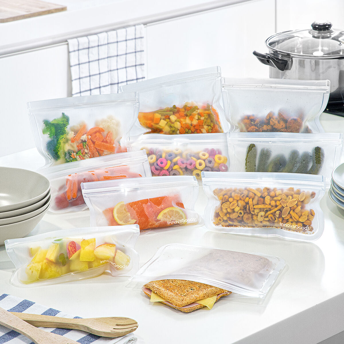 Wiederverwendbare Lebensmittelbeutel Freco InnovaGoods 10er-Set
