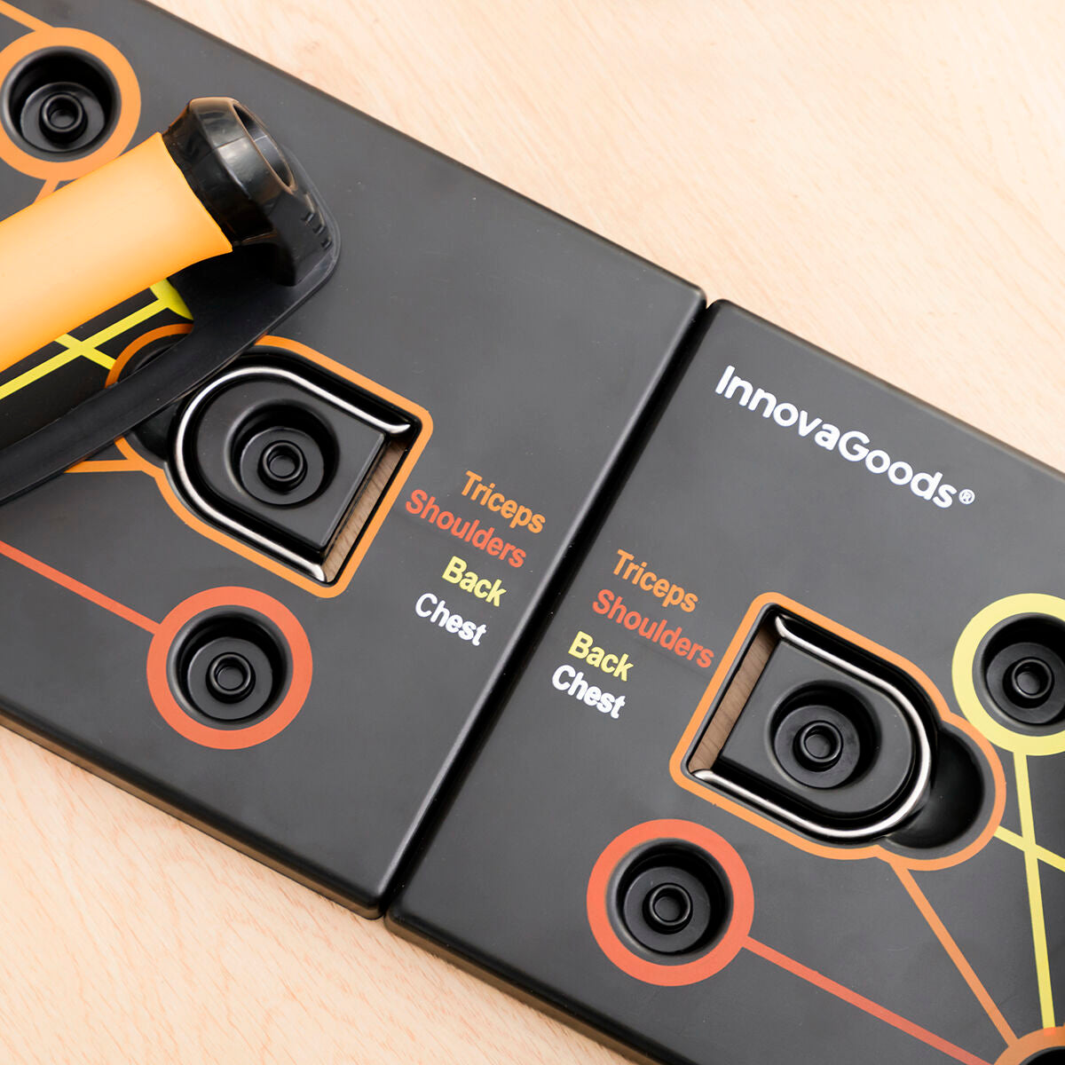 InnovaGoods Pulsher Liegestützbrett mit 2 Widerstandsbändern