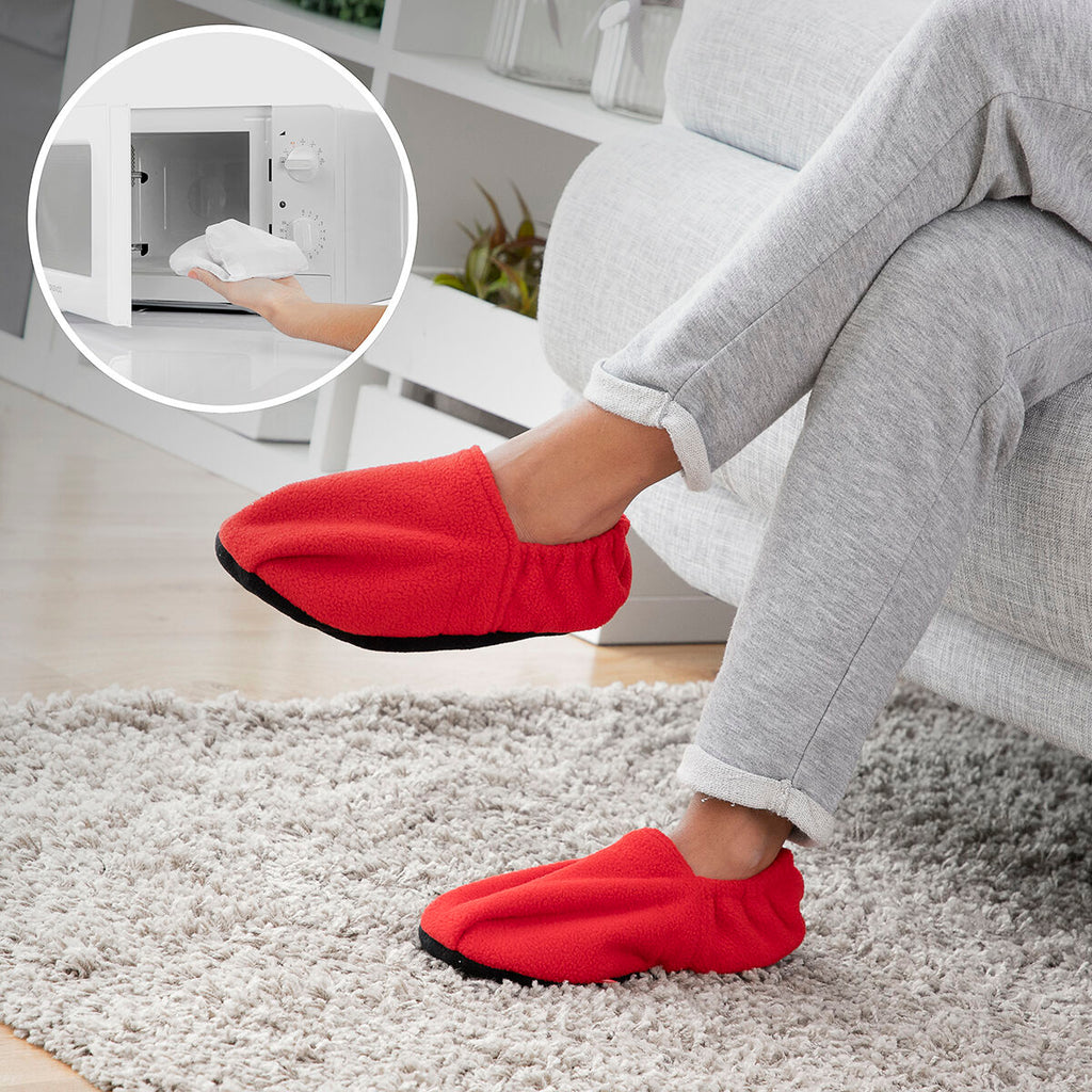InnovaGoods Wärmepantoffeln mit herausnehmbaren Wärmebeuteln – Rot