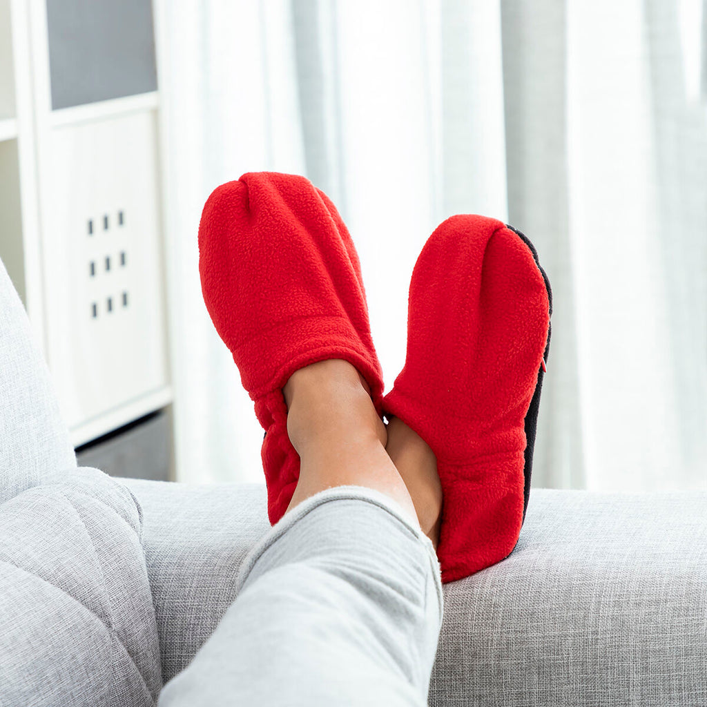 InnovaGoods Wärmepantoffeln mit herausnehmbaren Wärmebeuteln – Rot