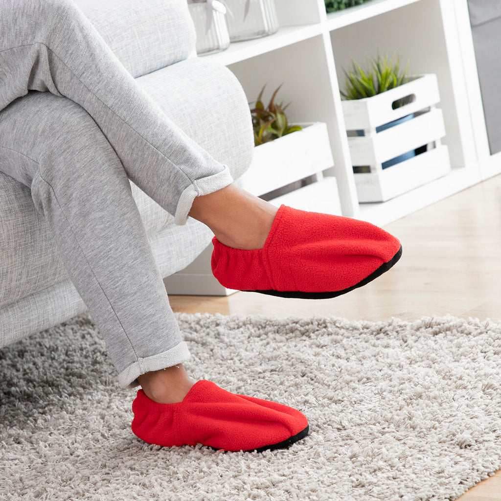 InnovaGoods Wärmepantoffeln mit herausnehmbaren Wärmebeuteln – Rot
