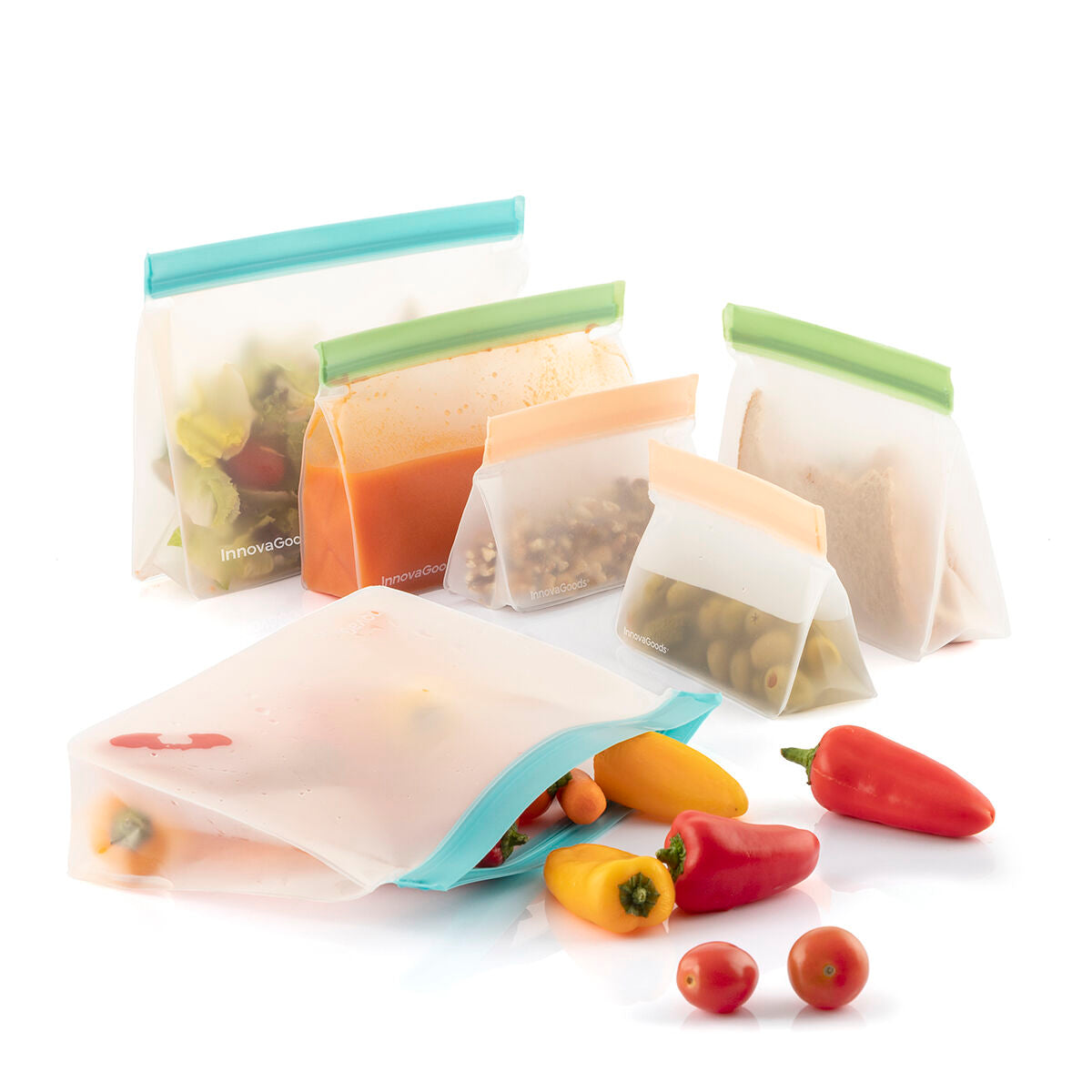 Set Wiederverwendbarer Hermetisch Verschlossener Beutel Zags InnovaGoods 6er-Set