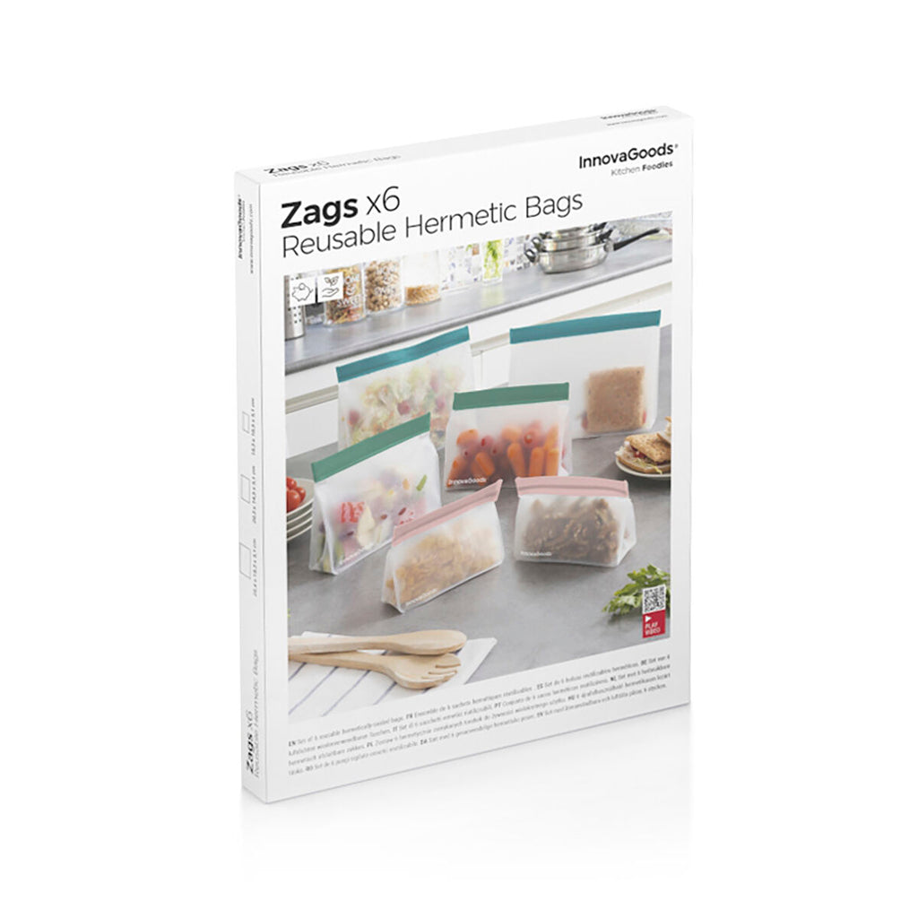 Set Wiederverwendbarer Hermetisch Verschlossener Beutel Zags InnovaGoods 6er-Set