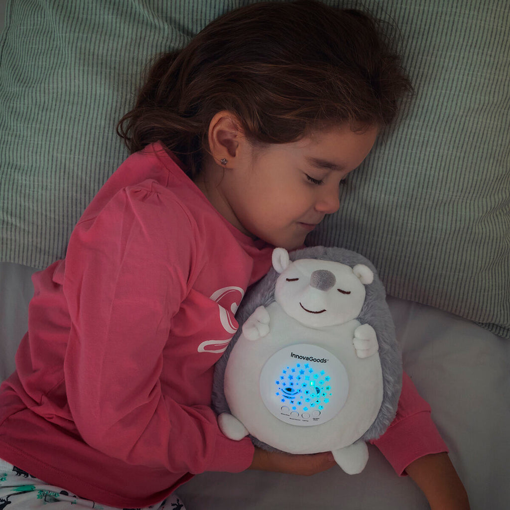 Igel-Kuscheltier mit Weißem Rauschen und Nachtlicht-Projektor Spikey InnovaGoods