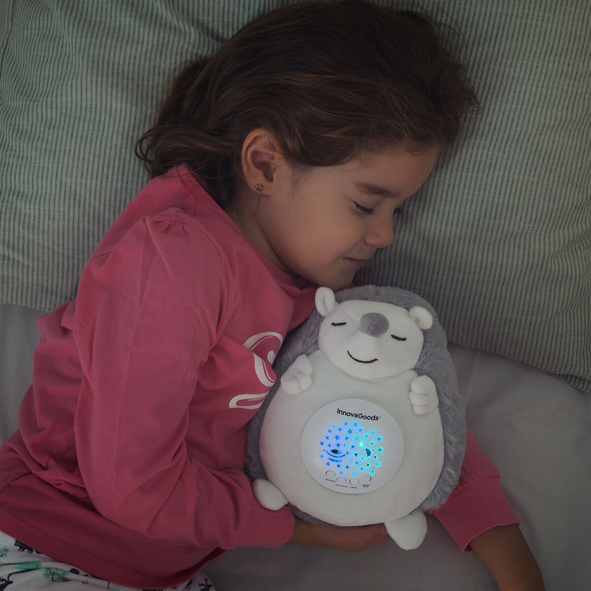 Igel-Kuscheltier mit Weißem Rauschen und Nachtlicht-Projektor Spikey InnovaGoods