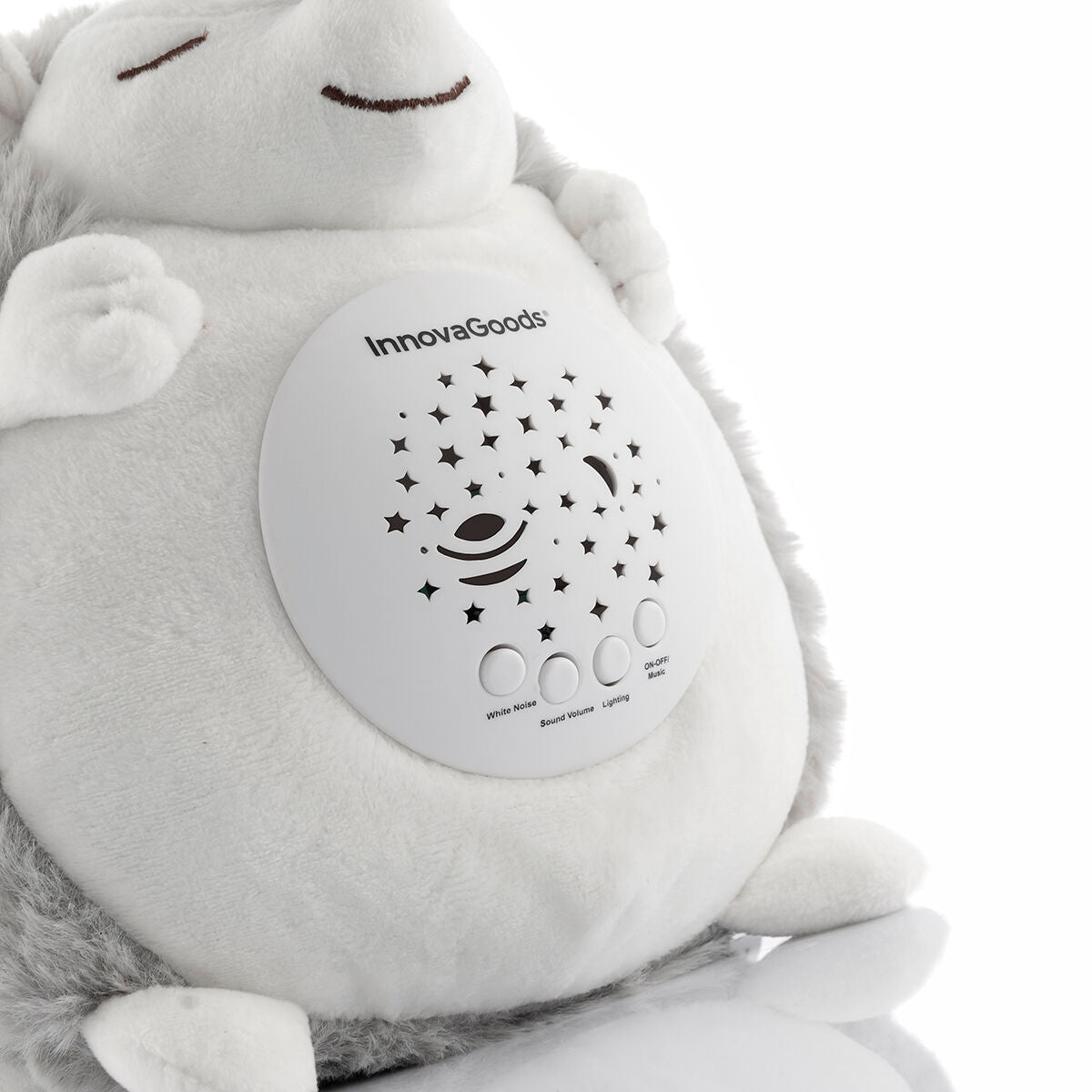 Igel-Kuscheltier mit Weißem Rauschen und Nachtlicht-Projektor Spikey InnovaGoods