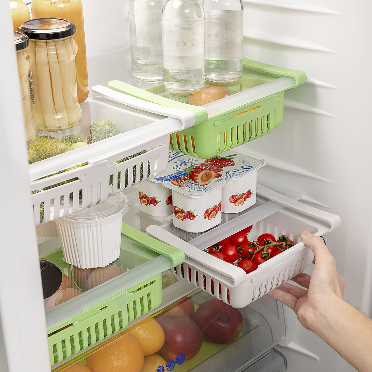 InnovaGoods Friwer ausziehbare Kühlschrankorganizer – 2er-Set