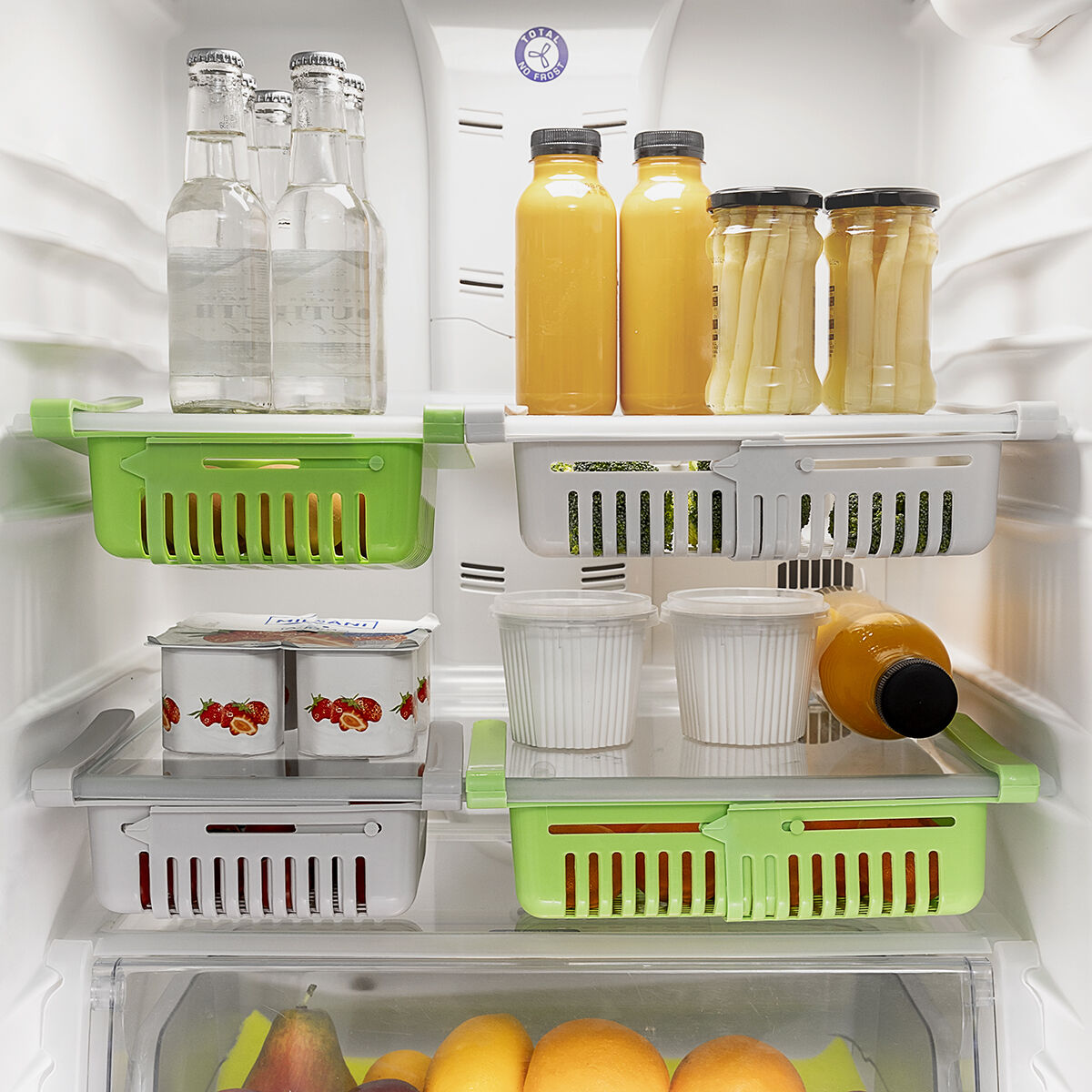 InnovaGoods Friwer ausziehbare Kühlschrankorganizer – 2er-Set