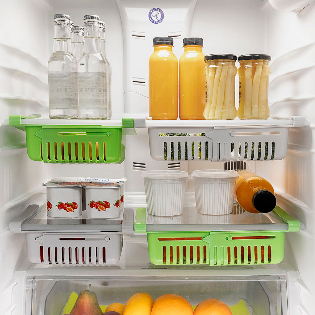 InnovaGoods Friwer ausziehbare Kühlschrankorganizer – 2er-Set
