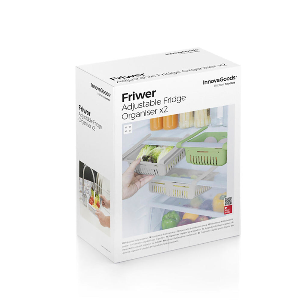 InnovaGoods Friwer ausziehbare Kühlschrankorganizer – 2er-Set