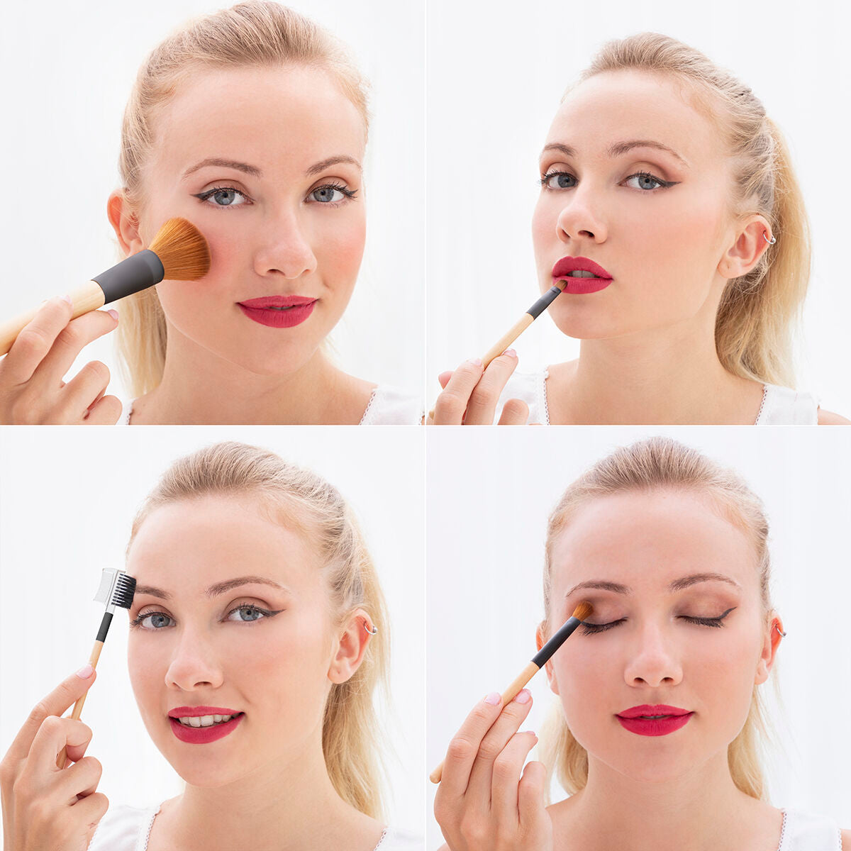 Make-up-Pinsel-Set mit Etui Miset InnovaGoods 5 Stück