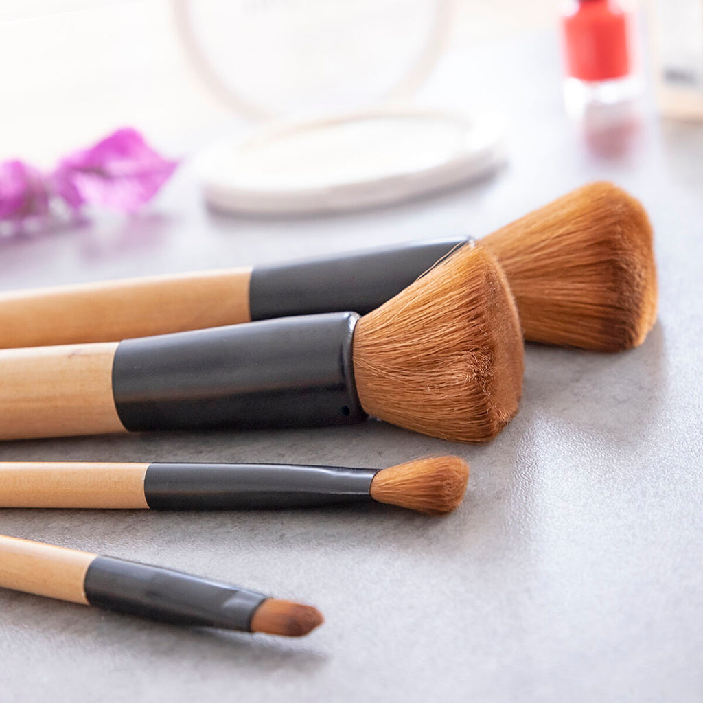 Make-up-Pinsel-Set mit Etui Miset InnovaGoods 5 Stück