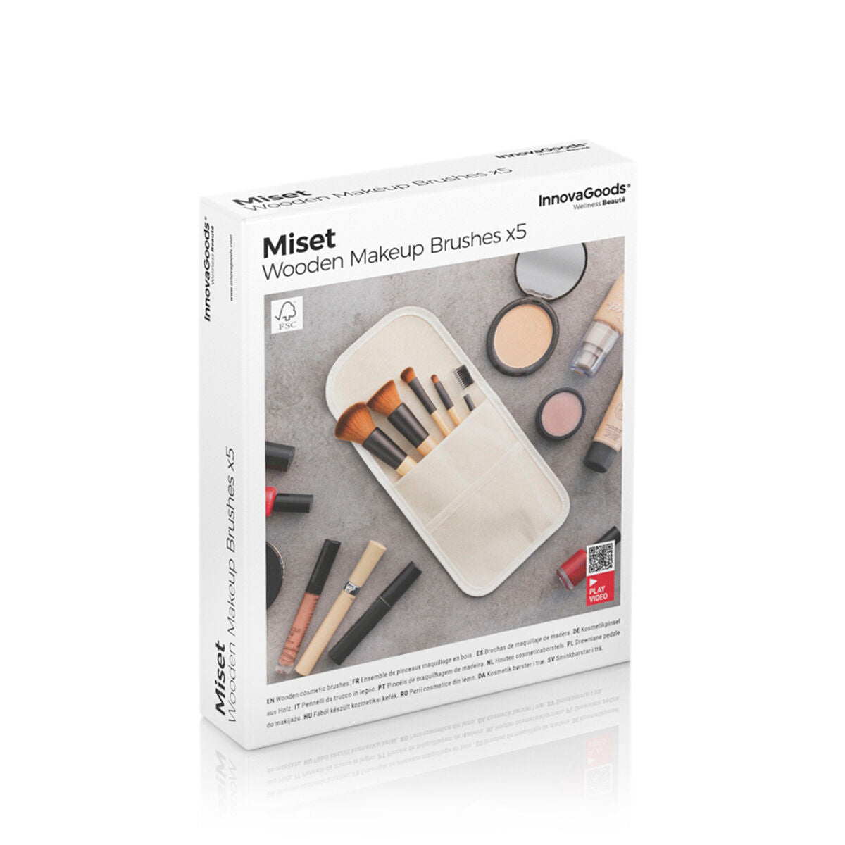 Make-up-Pinsel-Set mit Etui Miset InnovaGoods 5 Stück
