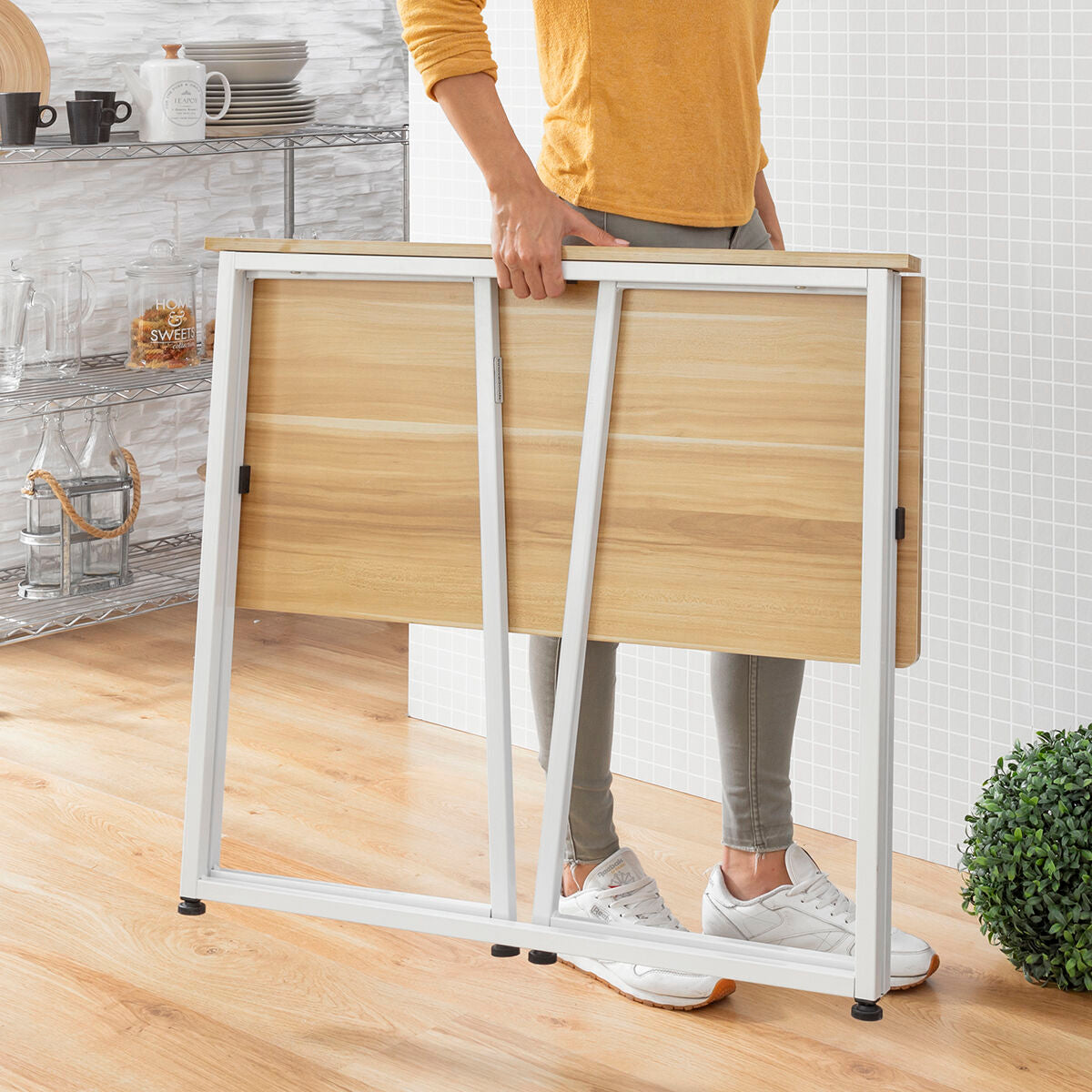 InnovaGoods Dolenkaf Klapp-Schreibtisch – Beige/Weiß