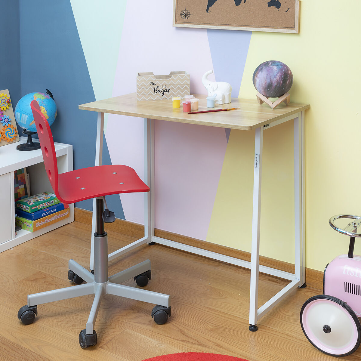 InnovaGoods Dolenkaf Klapp-Schreibtisch – Beige/Weiß