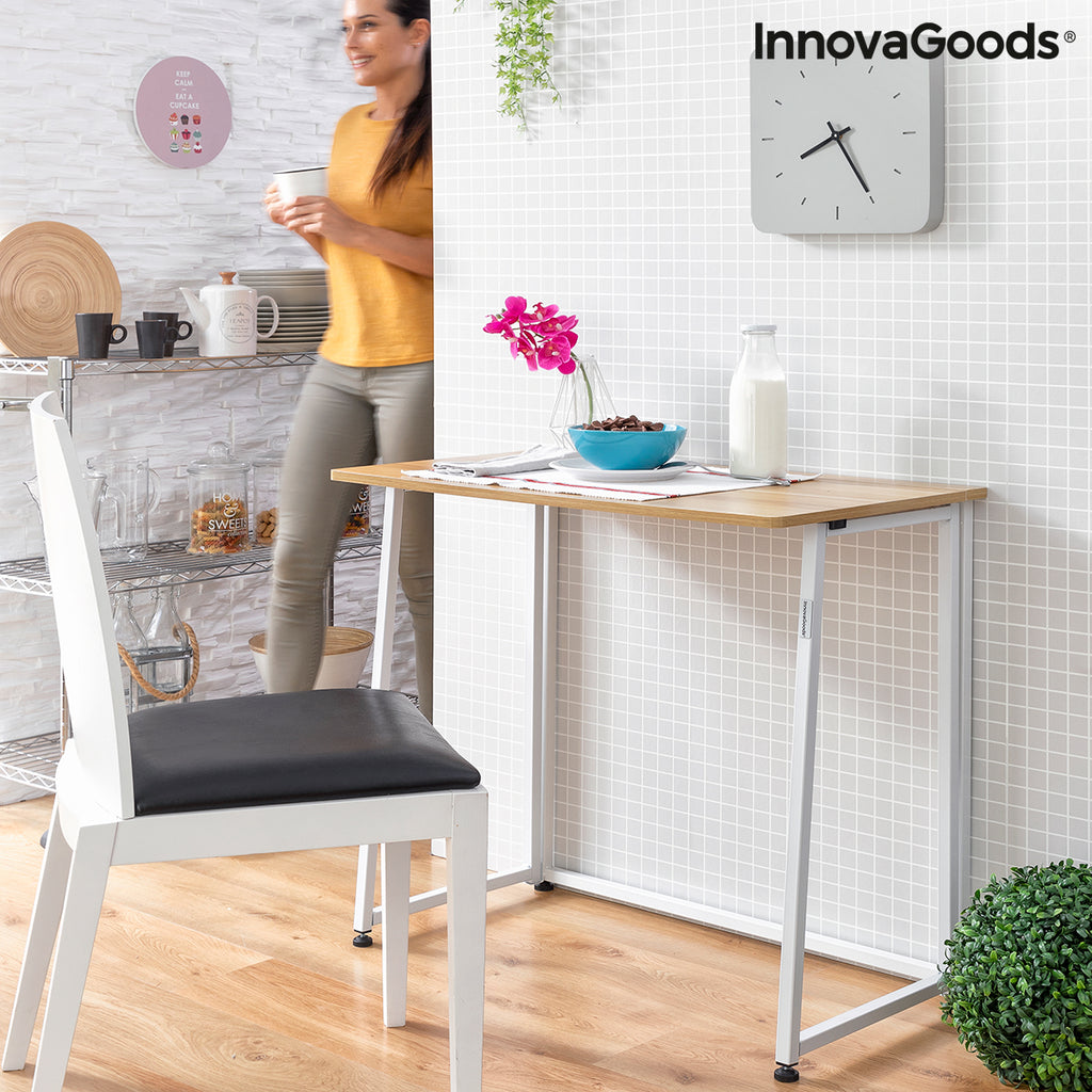 InnovaGoods Dolenkaf Klapp-Schreibtisch – Beige/Weiß
