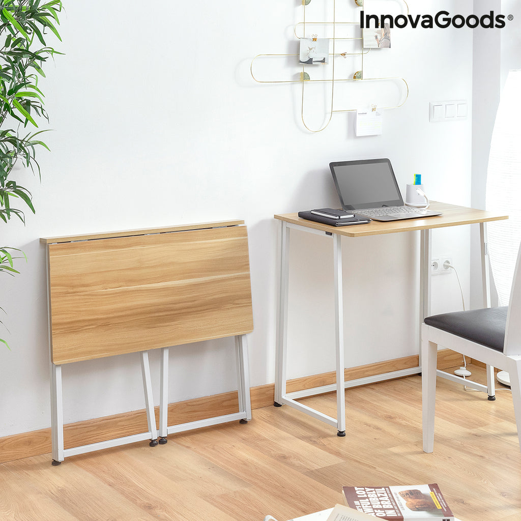 InnovaGoods Dolenkaf Klapp-Schreibtisch – Beige/Weiß