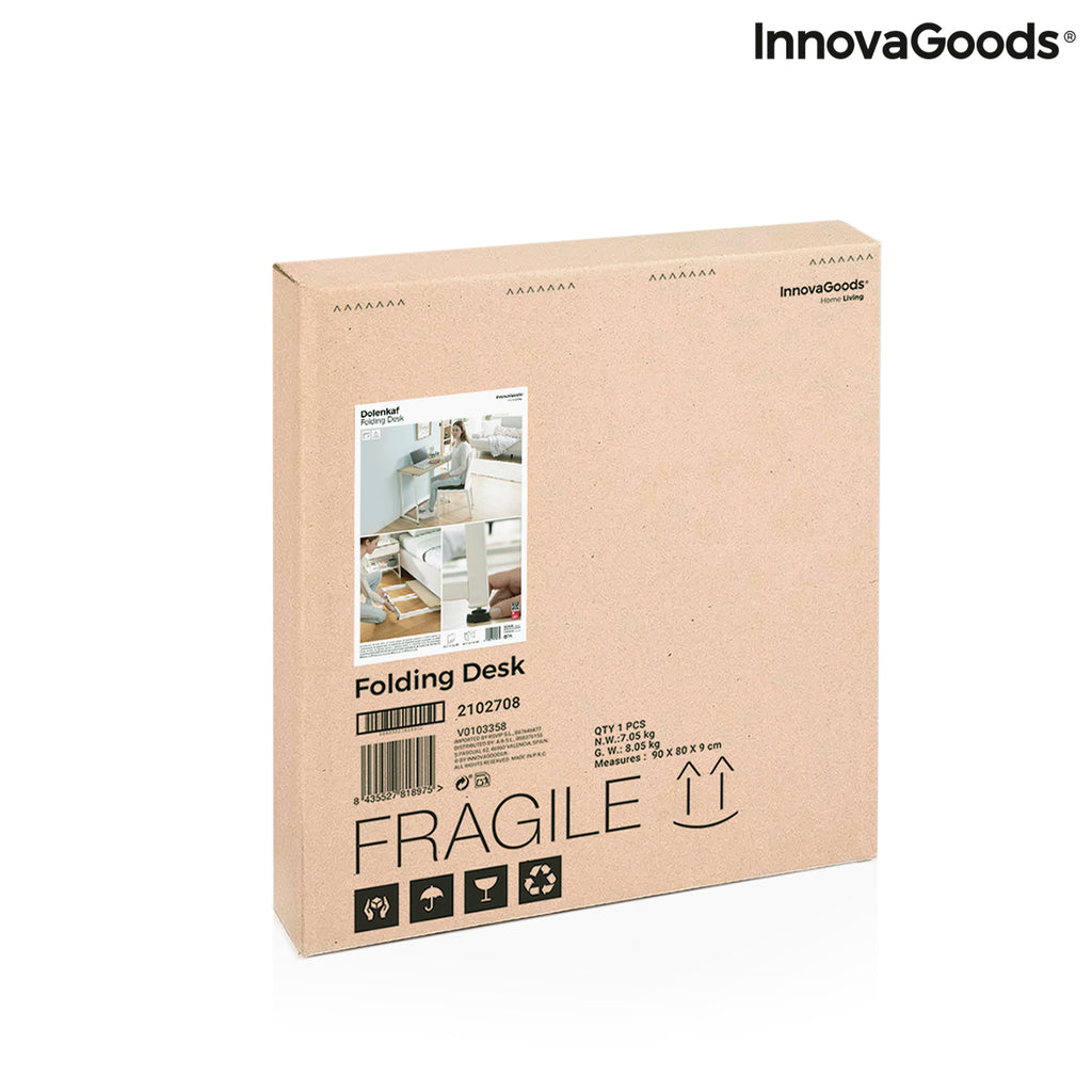InnovaGoods Dolenkaf Klapp-Schreibtisch – Beige/Weiß