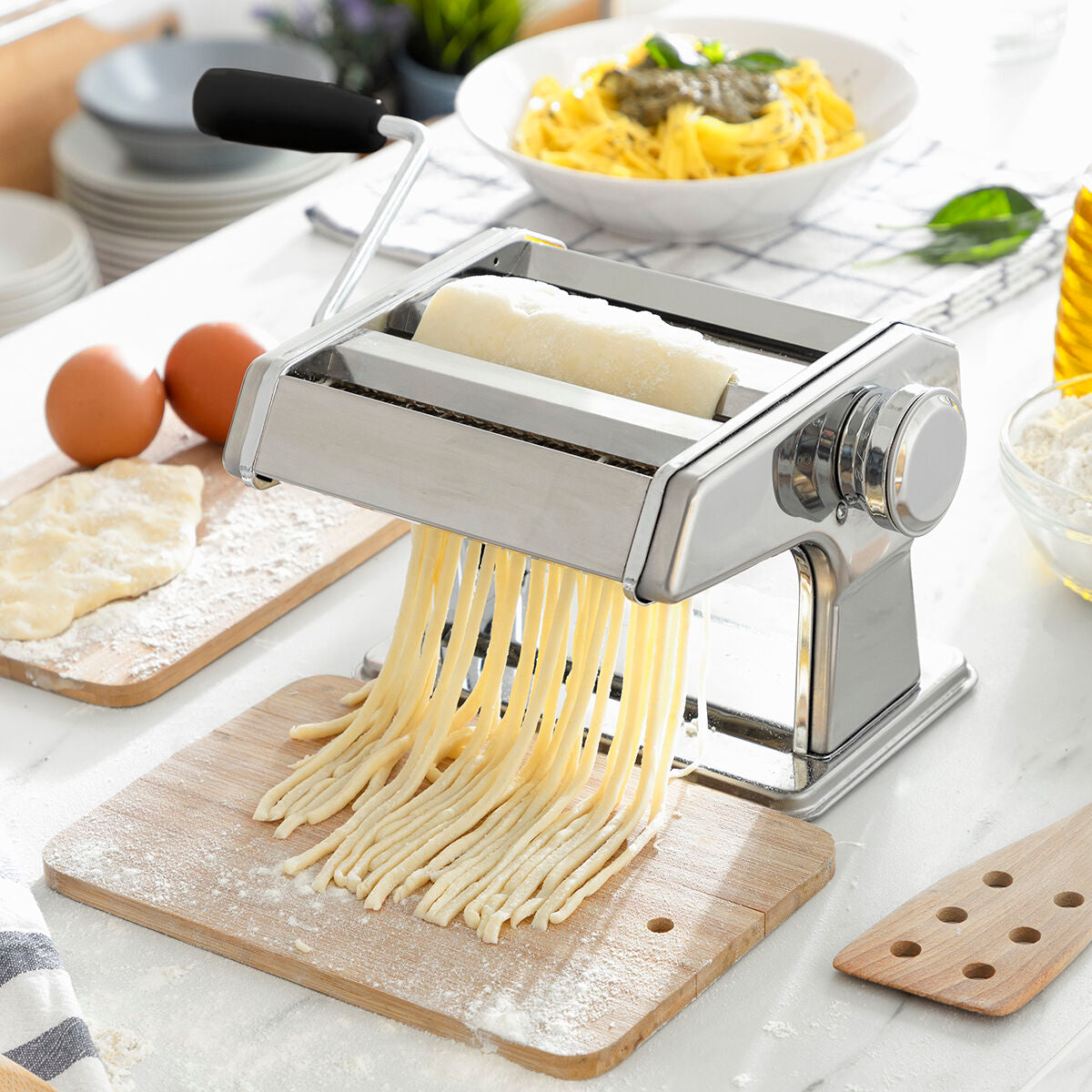 Nudelmaschine für frische Pasta mit Rezepten Frashta InnovaGoods Silber