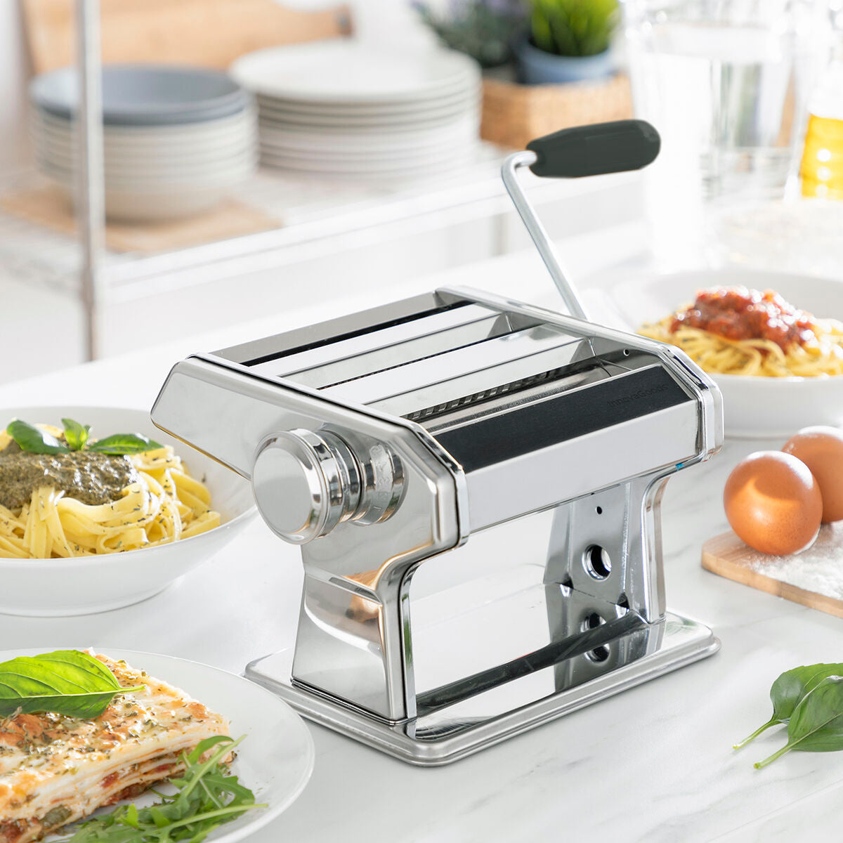 Nudelmaschine für frische Pasta mit Rezepten Frashta InnovaGoods Silber
