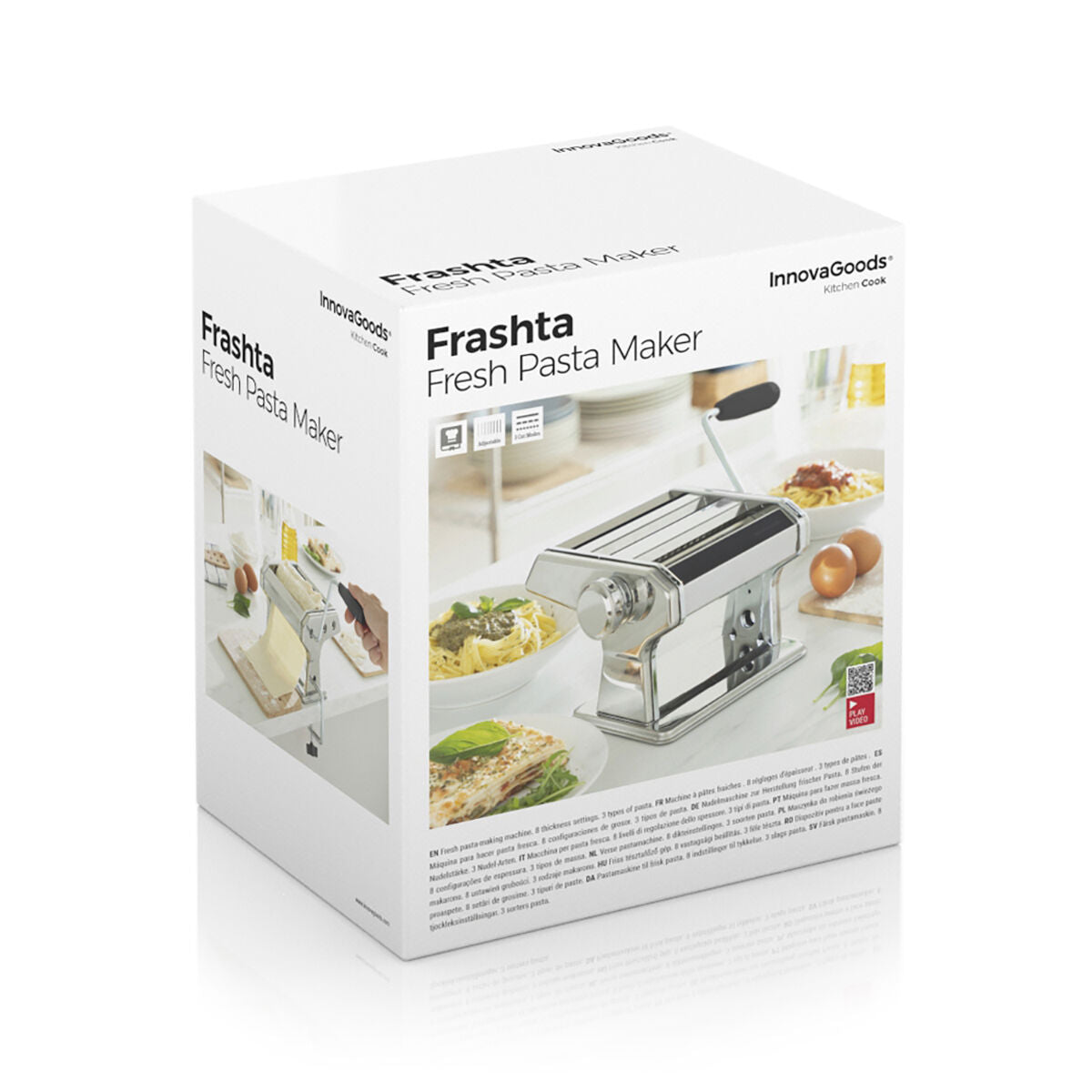 Nudelmaschine für frische Pasta mit Rezepten Frashta InnovaGoods Silber