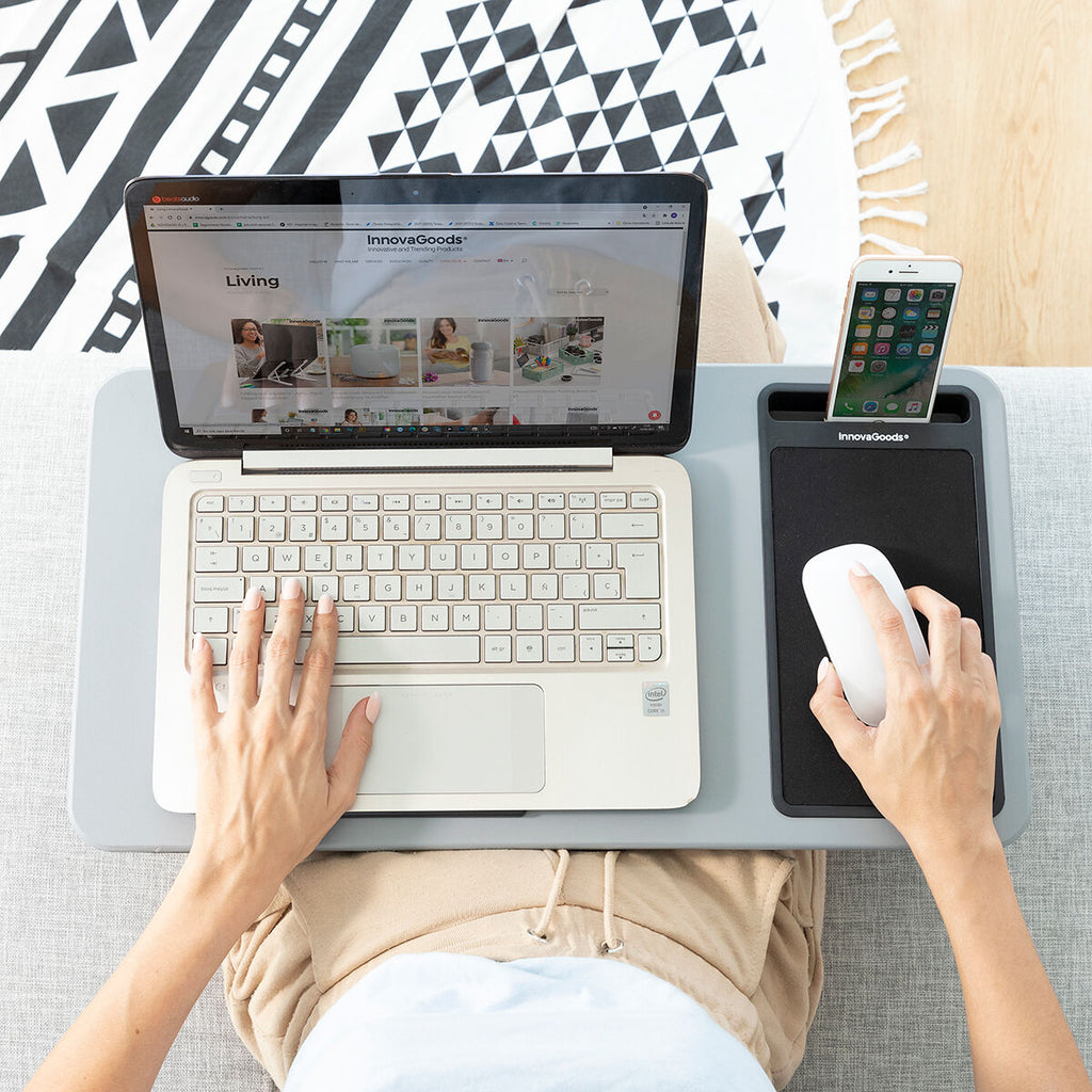 Tragbarer Laptop-Tisch mit XL-Kissen Deskion InnovaGoods
