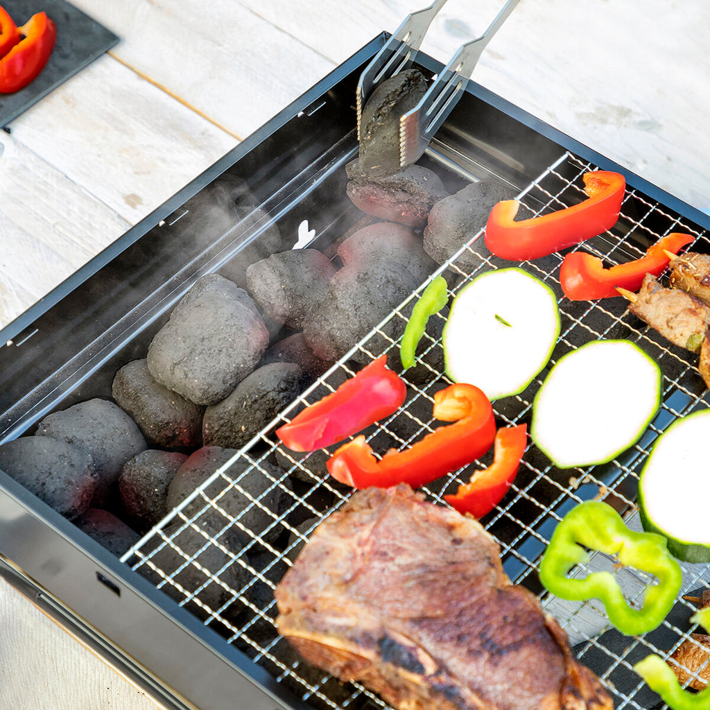 InnovaGoods BearBQ Klappbarer Holzkohlegrill für 2 Personen