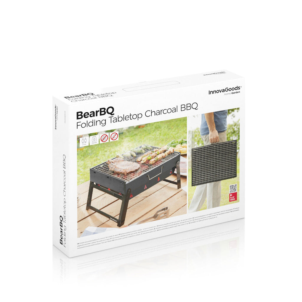 InnovaGoods BearBQ Klappbarer Holzkohlegrill für 2 Personen
