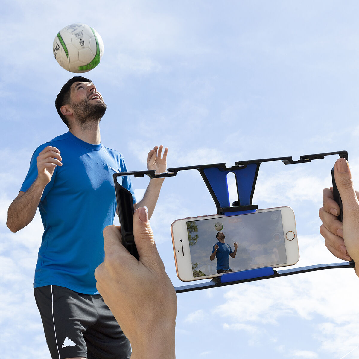 InnovaGoods Stafect Smartphone-Halterung mit zwei Griffen und Stativbefestigung