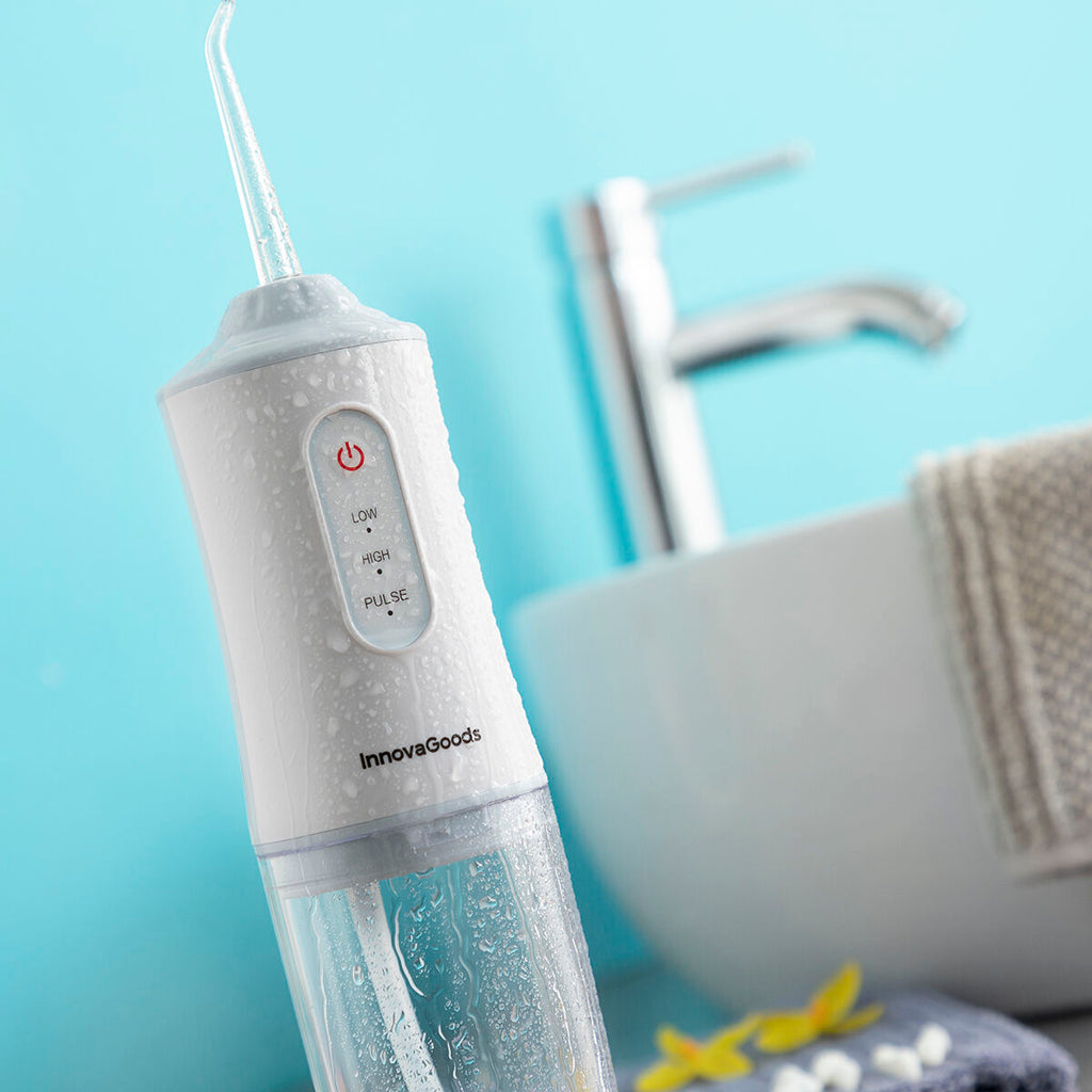InnovaGoods Denter Munddusche elektrisch kabellos – 220 ml, IPX7, 3 Modi, 4 Aufsteckdüsen