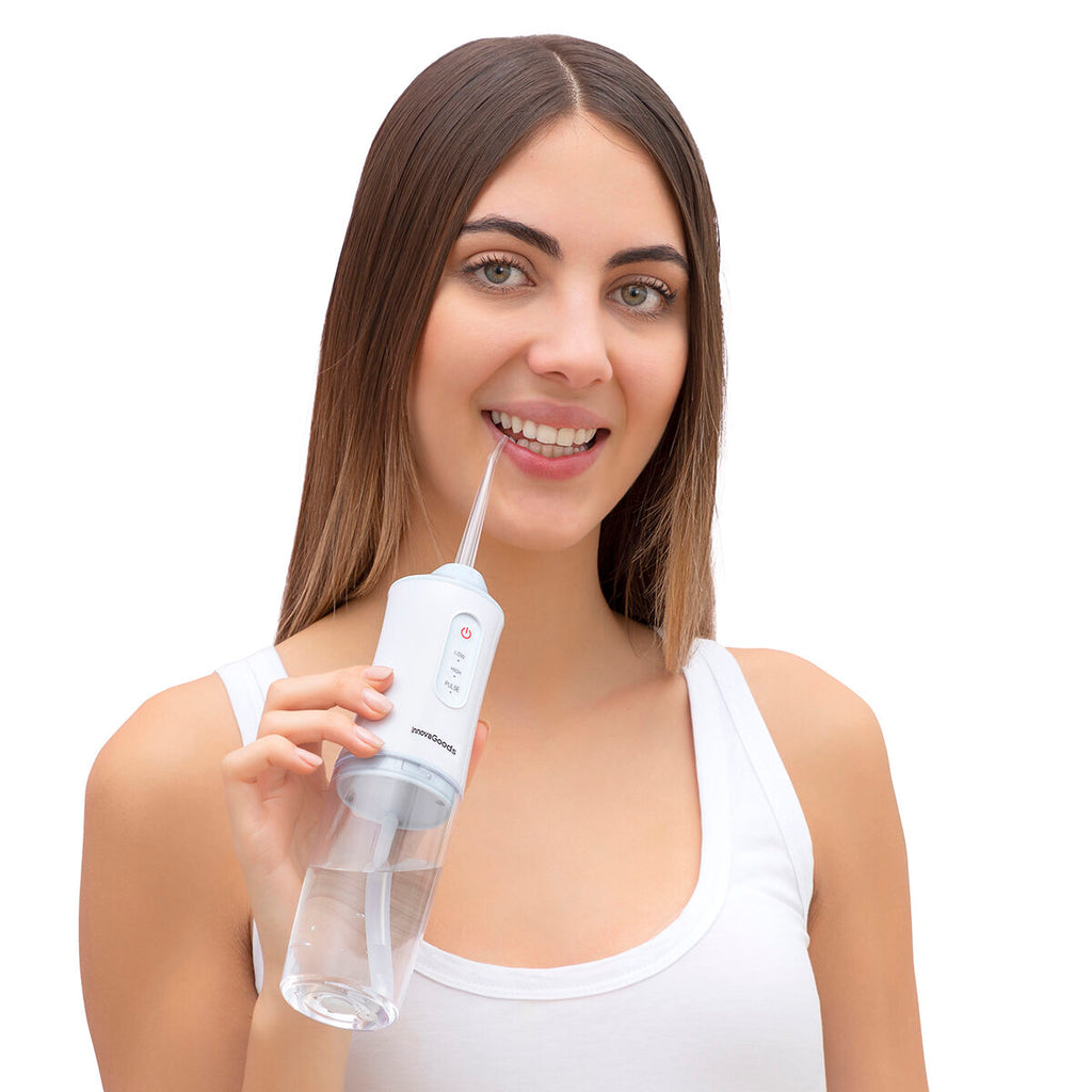 InnovaGoods Denter Munddusche elektrisch kabellos – 220 ml, IPX7, 3 Modi, 4 Aufsteckdüsen