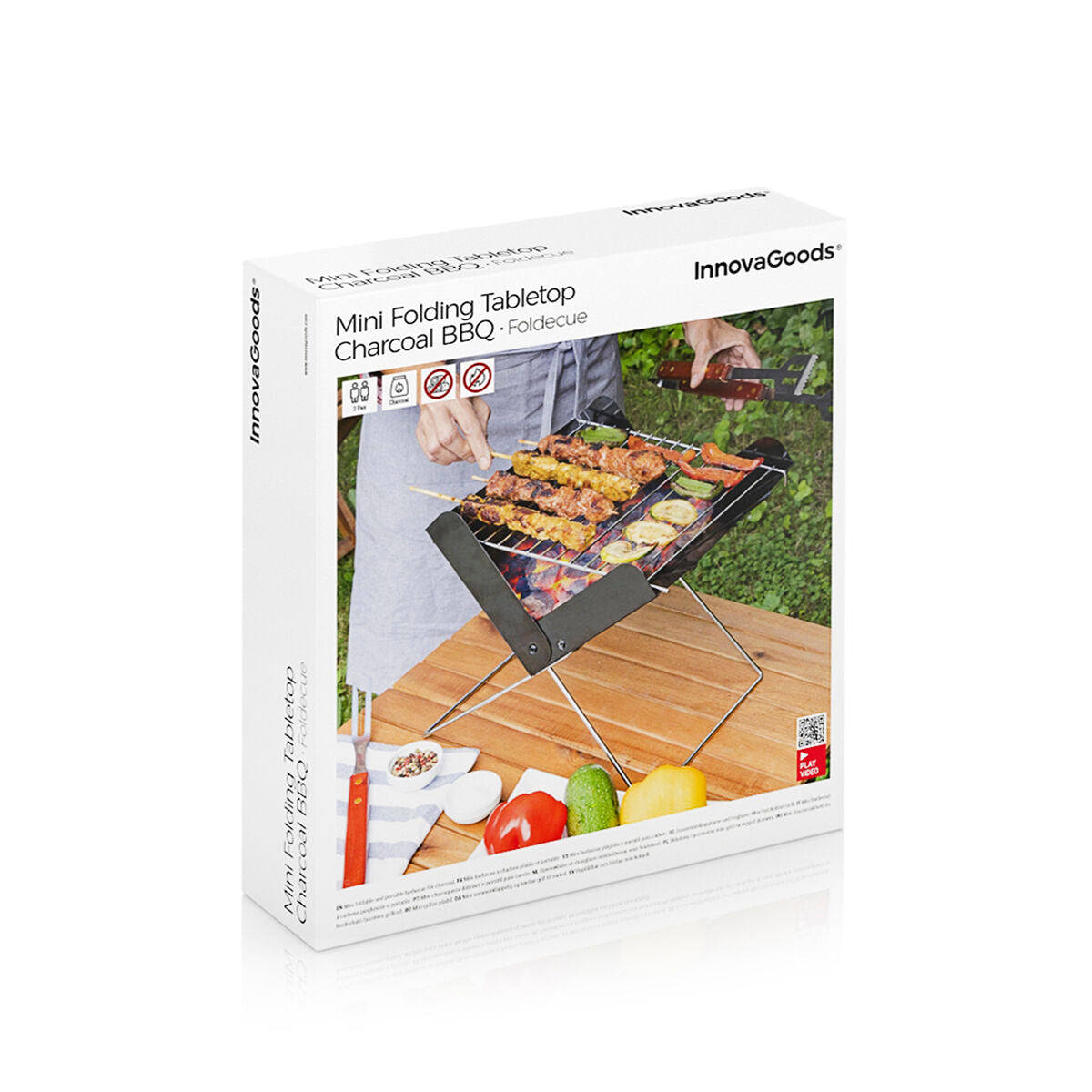 Mini-Klapptisch-Holzkohlegrill Foldecue InnovaGoods