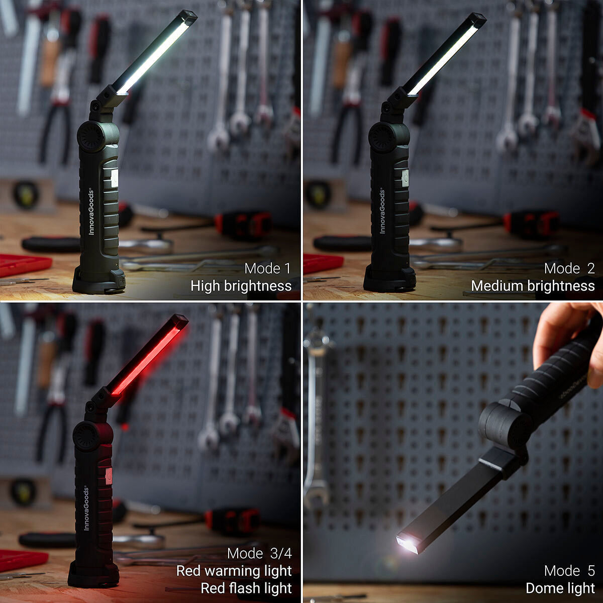 5-in-1 Wiederaufladbare Magnetische LED-Taschenlampe Litooler InnovaGoods
