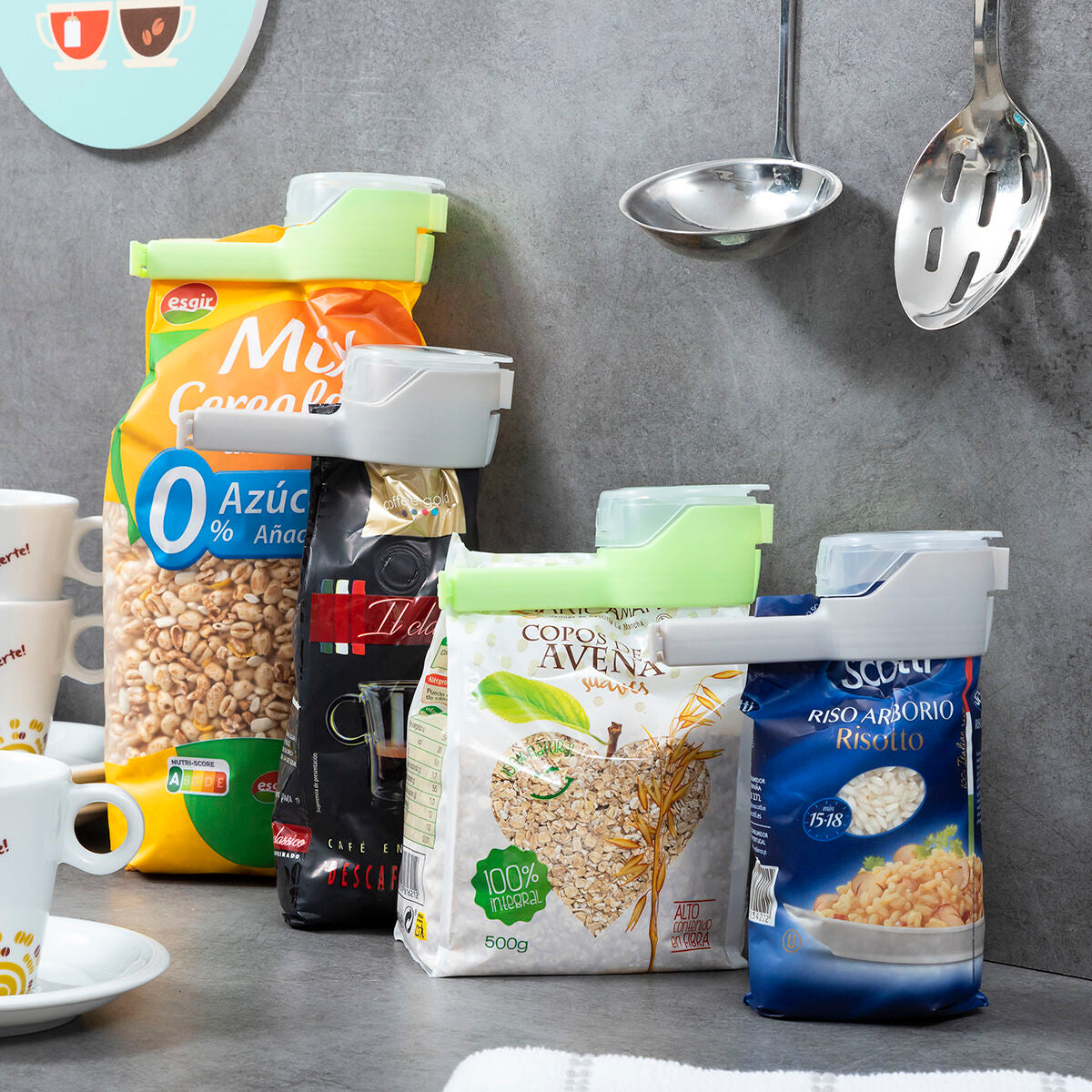 Beutelclips mit Ausgießer Distwis InnovaGoods 4er-Set