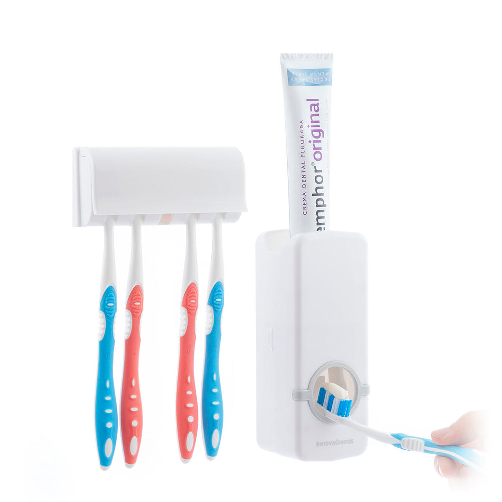 InnovaGoods Diseeth Zahnpastaspender mit Halter für 5 Zahnbürsten