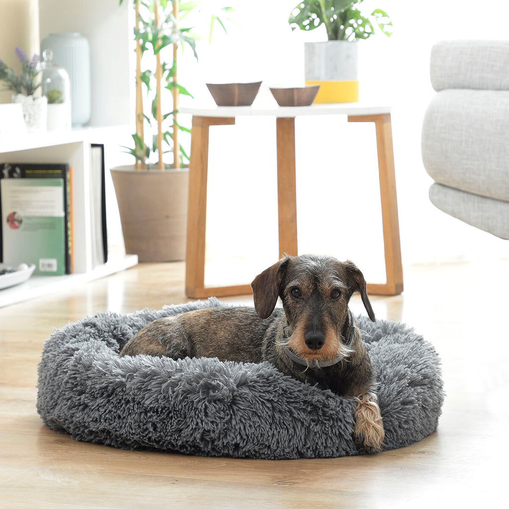 InnovaGoods Bepess Kuscheliges Haustierbett – Ø 60 cm, Grau
