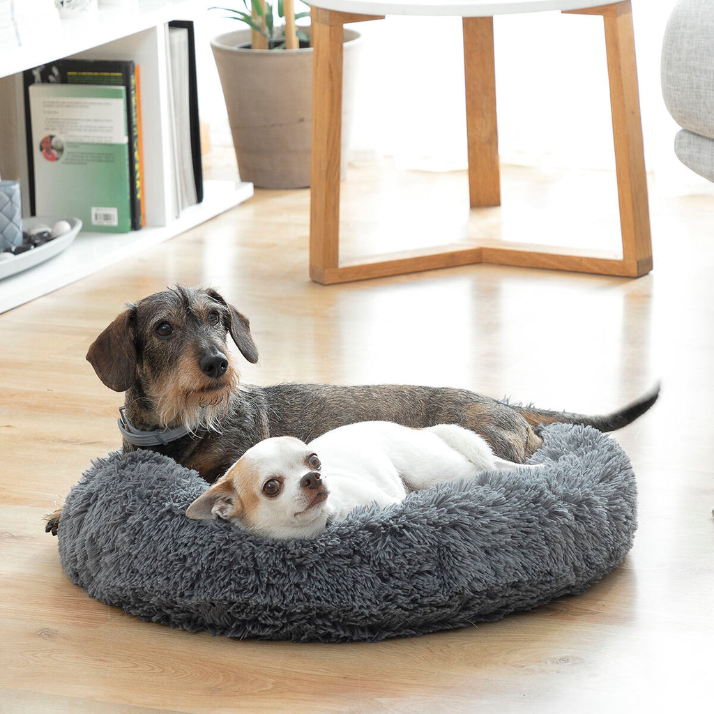 InnovaGoods Bepess Kuscheliges Haustierbett – Ø 60 cm, Grau