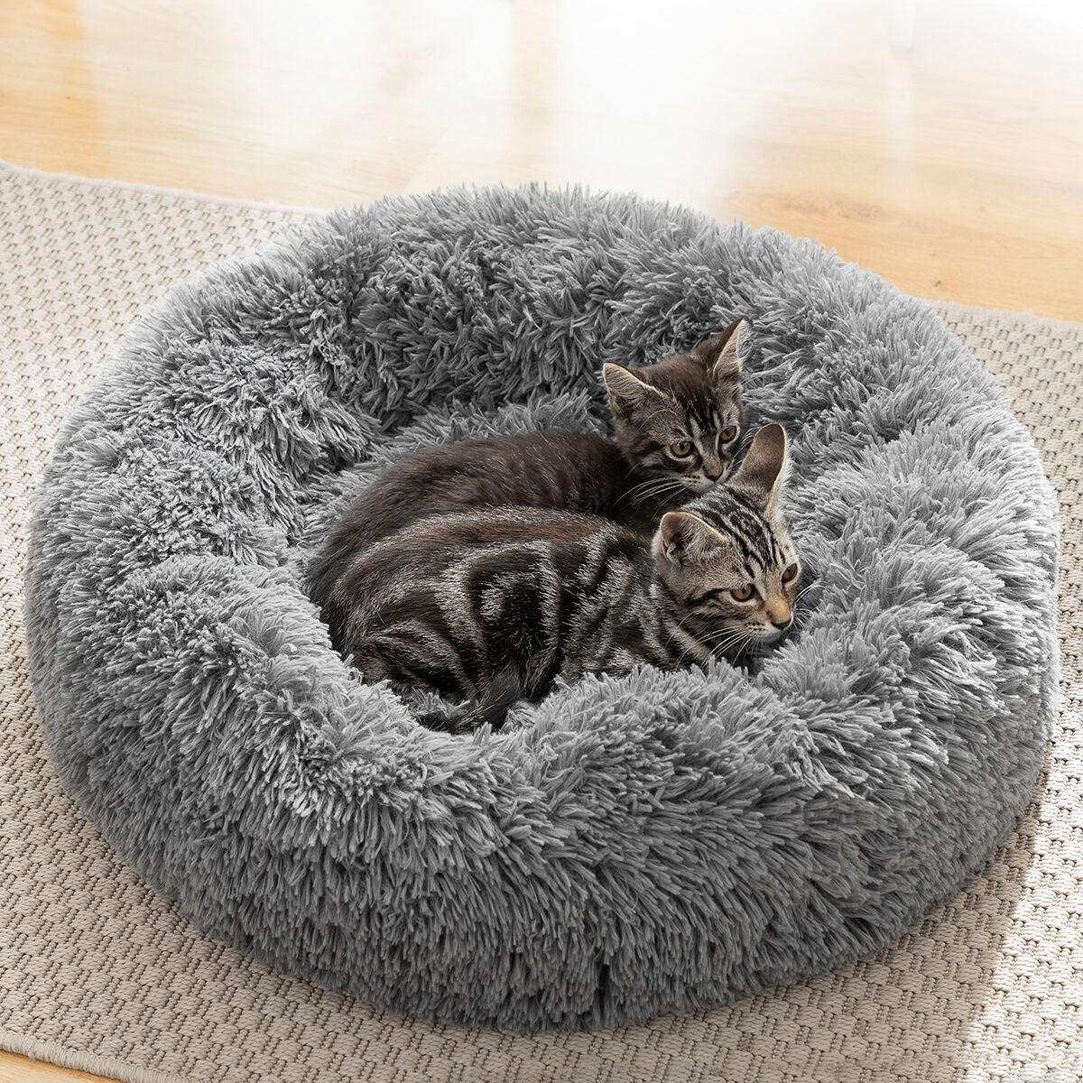 InnovaGoods Bepess Kuscheliges Haustierbett – Ø 60 cm, Grau