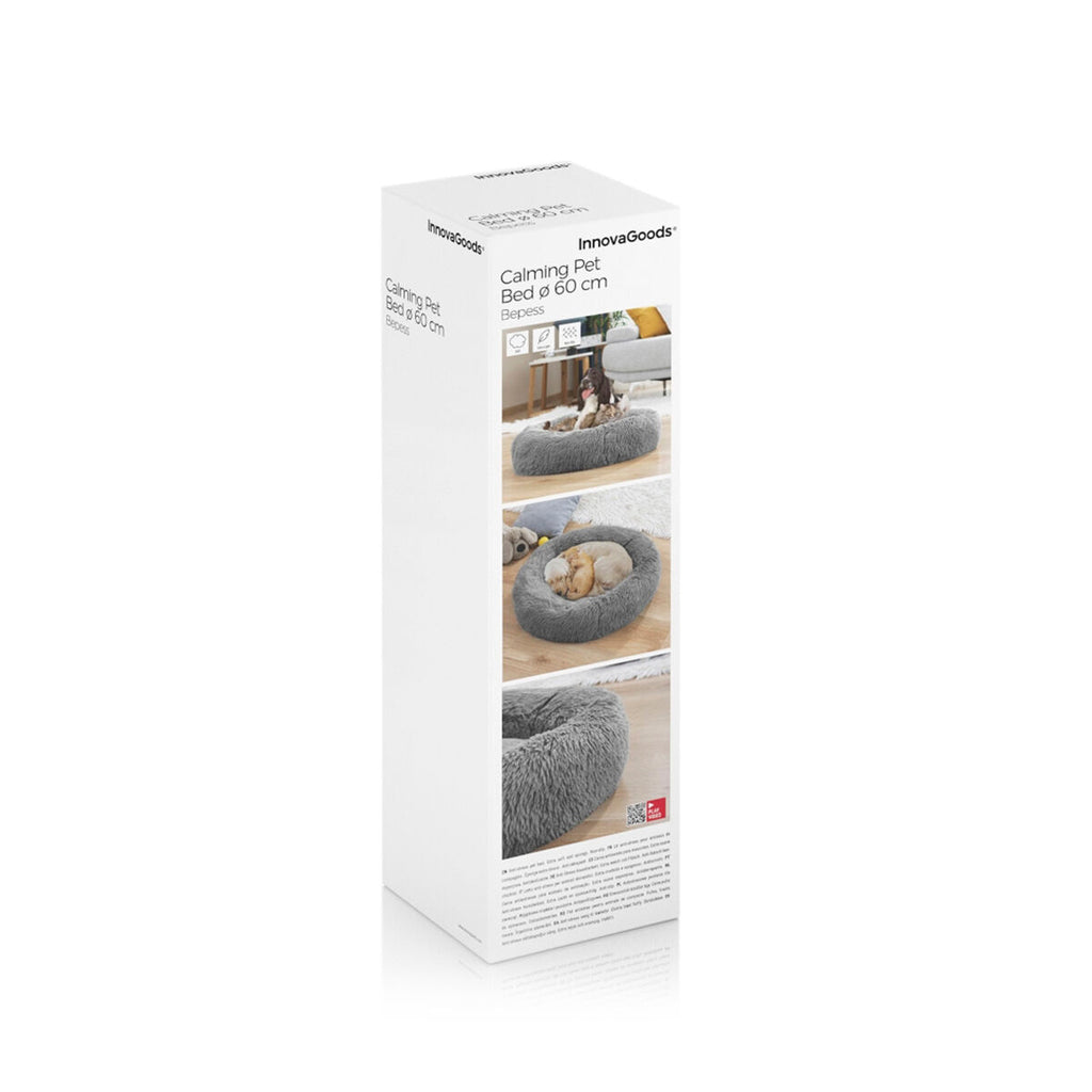 InnovaGoods Bepess Kuscheliges Haustierbett – Ø 60 cm, Grau