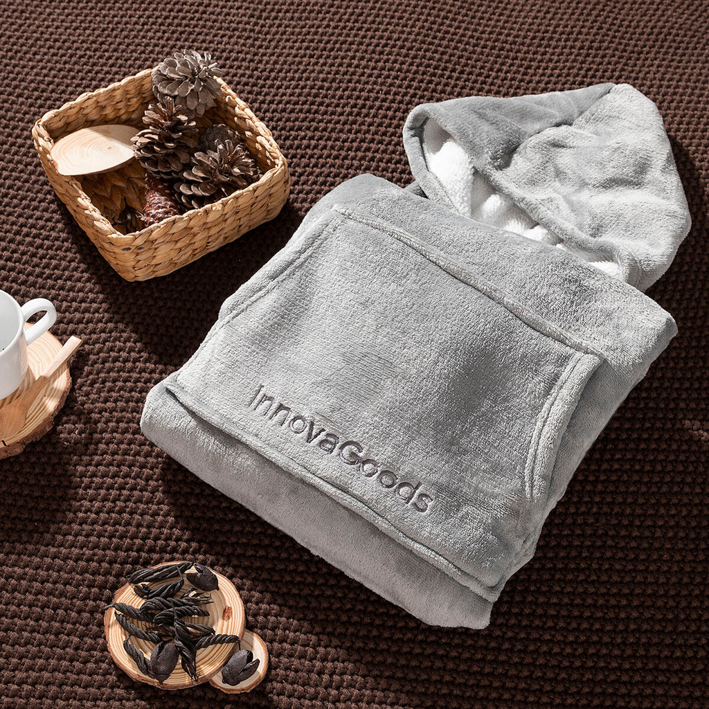 InnovaGoods Swug Oversize-Kuscheldecke mit Ärmeln, Kapuze & Fleecefutter