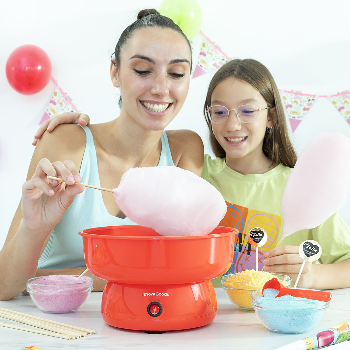 InnovaGoods Cantty Zuckerwattemaschine mit Zubehör – 450 W