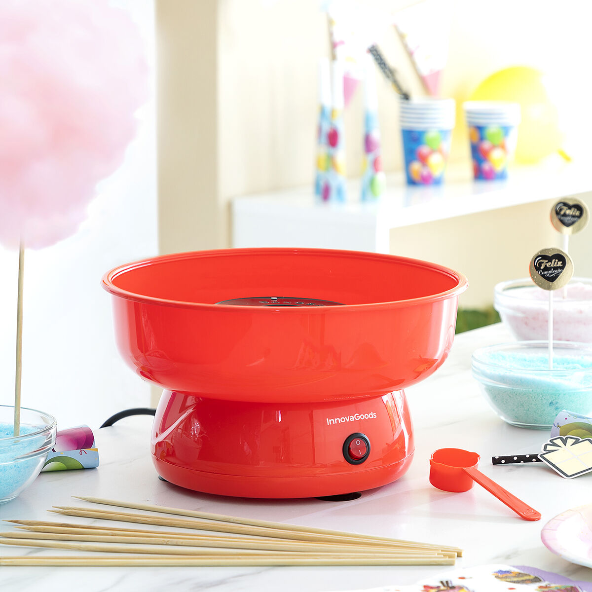 InnovaGoods Cantty Zuckerwattemaschine mit Zubehör – 450 W