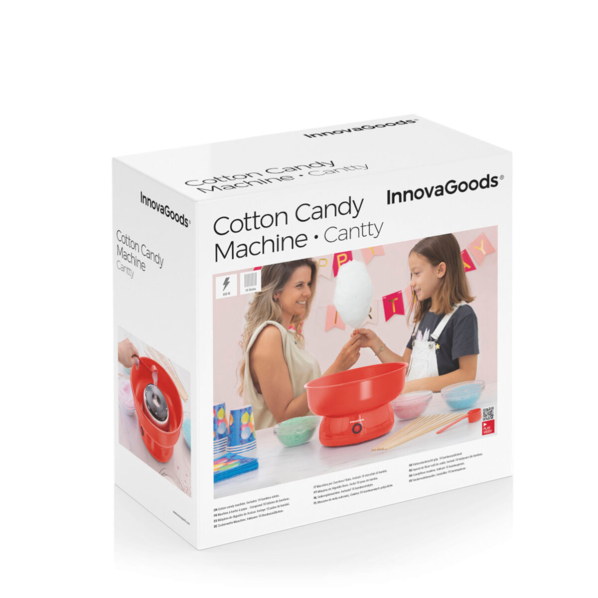 InnovaGoods Cantty Zuckerwattemaschine mit Zubehör – 450 W