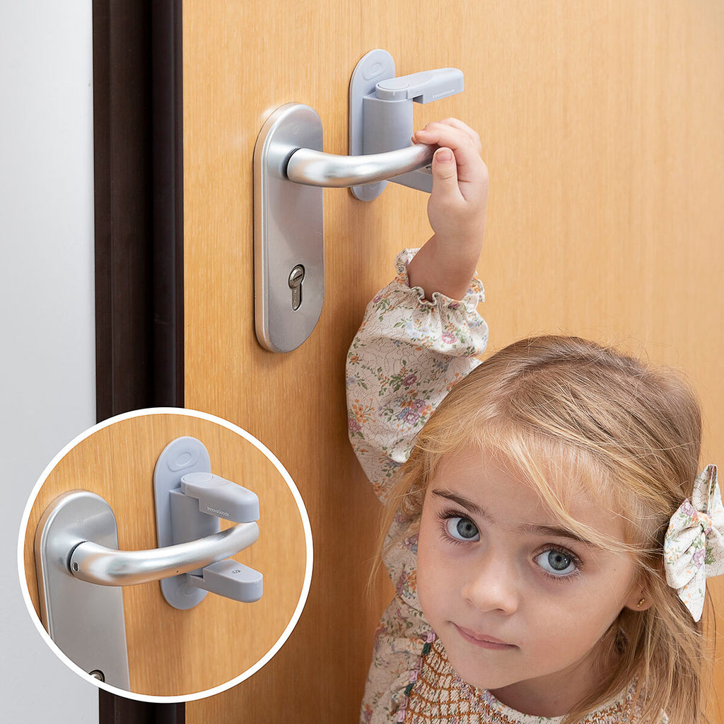 Türgriff-Sicherheitsschloss Dlooky InnovaGoods 2er-Set Grau