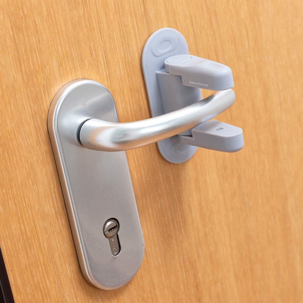 Türgriff-Sicherheitsschloss Dlooky InnovaGoods 2er-Set Grau