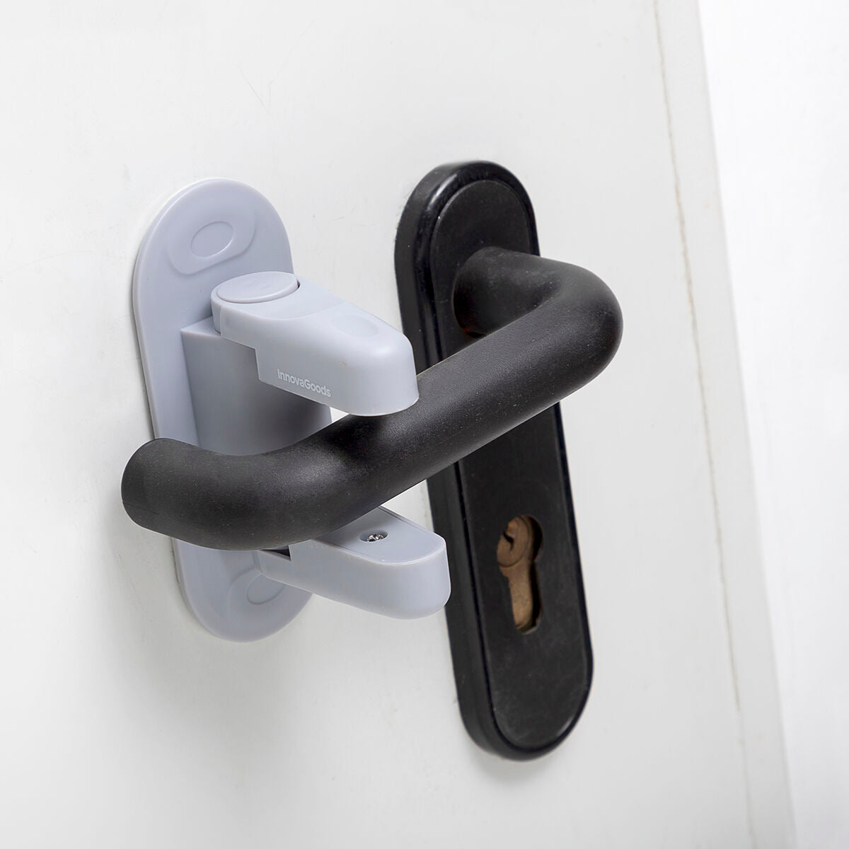 Türgriff-Sicherheitsschloss Dlooky InnovaGoods 2er-Set Grau