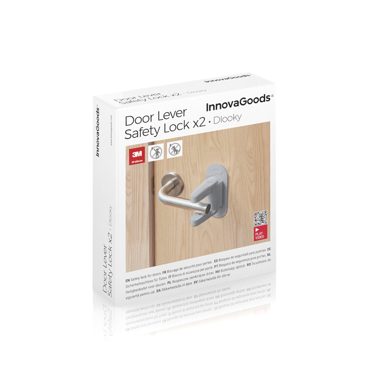 Türgriff-Sicherheitsschloss Dlooky InnovaGoods 2er-Set Grau