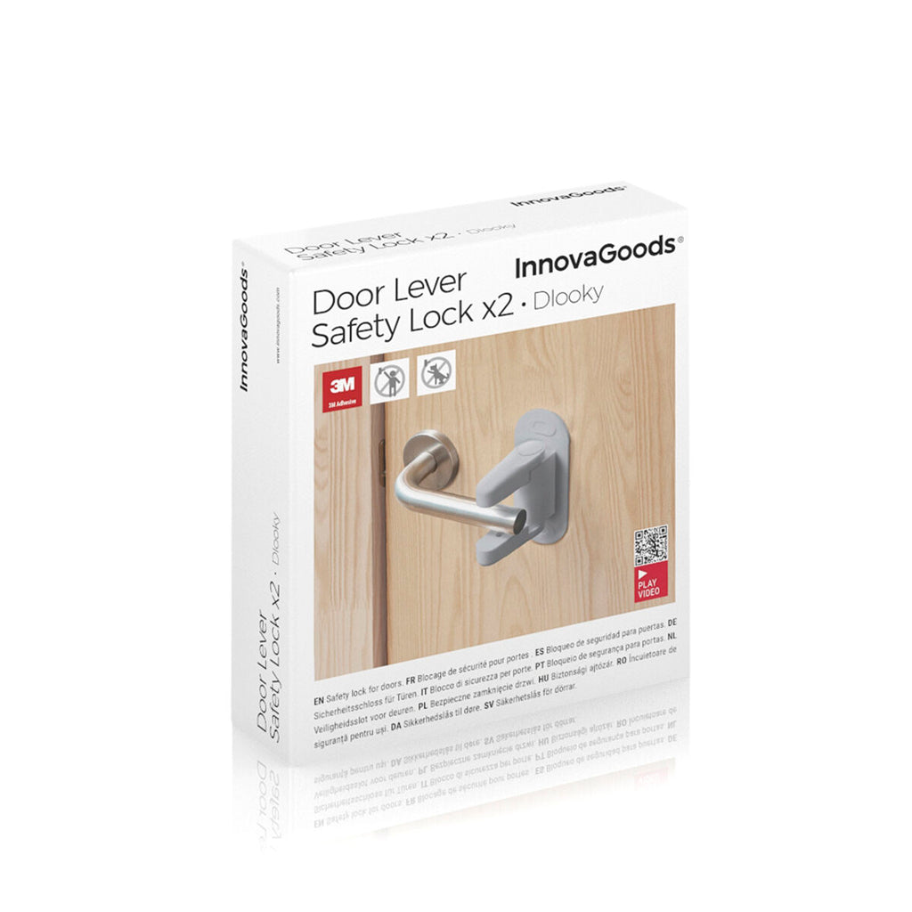Türgriff-Sicherheitsschloss Dlooky InnovaGoods 2er-Set Grau