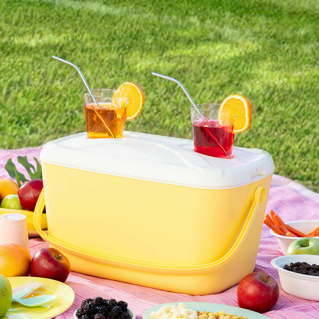 InnovaGoods Lilty Tragbare Kühlbox – 15 L mit 2 Getränkehaltern